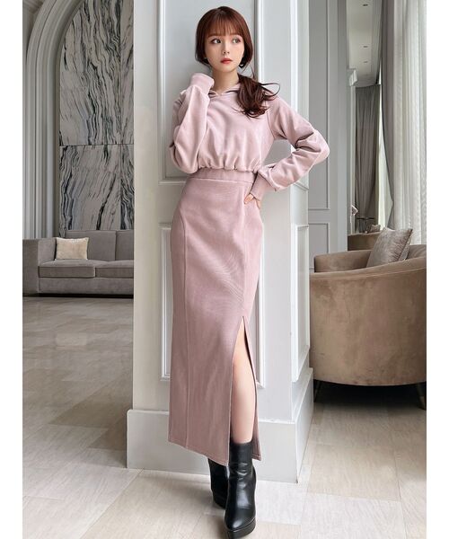 RESEXXY（リゼクシー）の「バックオープンフーディワンピース（ワンピース・レディース・ホワイト/ピンク/ブラック・FREE）」の10枚目の写真