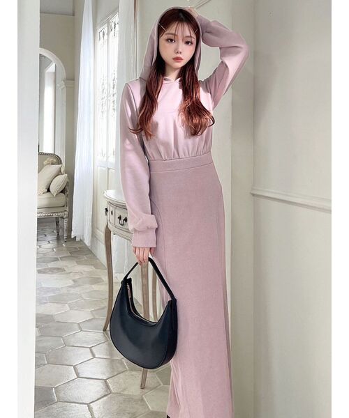 RESEXXY（リゼクシー）の「バックオープンフーディワンピース（ワンピース・レディース・ホワイト/ピンク/ブラック・FREE）」の19枚目の写真