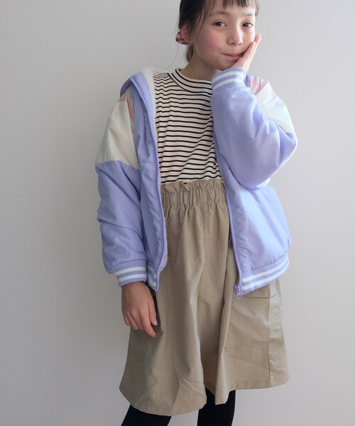 SHOO・LA・RUE(シューラルー)の「◆【110-140cm】ボーダー×カーゴ ドッキングワンピース(ワンピース・キッズ・グリーン系3/ブラック系2・14/12/13/11)」の12枚目の写真