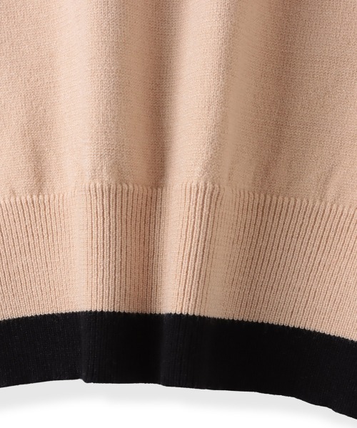 QUEENS COURT（クイーンズコート）の「配色リボンニット（ニット/セーター・レディース・ホワイト/ブラック/ピンク/ベージュ・M）」の7枚目の写真