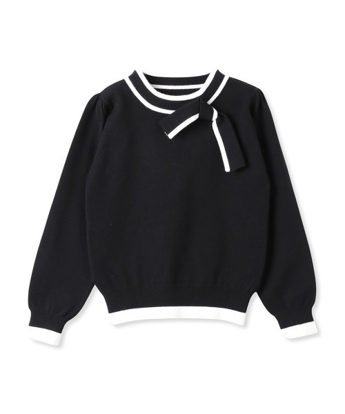 QUEENS COURT（クイーンズコート）の「配色リボンニット（ニット/セーター・レディース・ホワイト/ブラック/ピンク/ベージュ・M）」の19枚目の写真