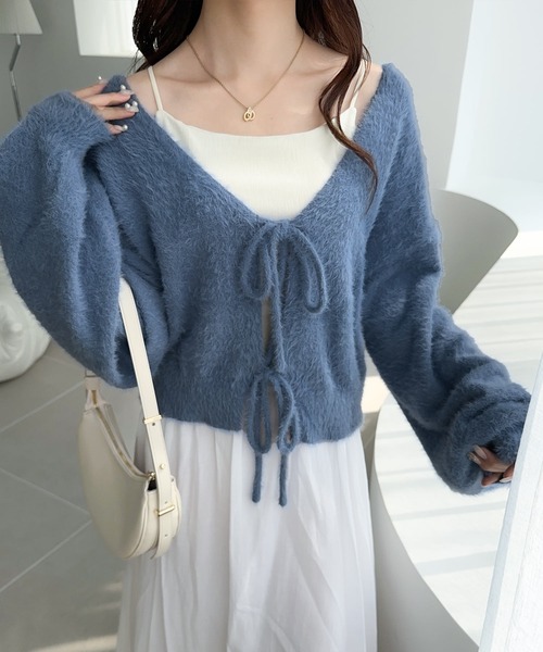 セール】【mily bilet】女性らしさ滲み出る。シャギーリボン前後2WAY