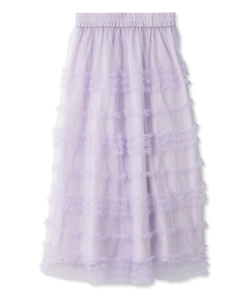 フリル付きホワイトラベンダースカート FURFUR（ファーファー）の「チュールフリルスカート（スカート