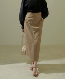 SALON adam et rope' | スタイルアップハイウエストナロースカート　無地/デニム(スカート)