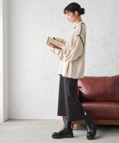 WEGO(ウィゴー)の「WEGO/ハンドステッチポロプルオーバー(ニット/セーター・メンズ・ブルー/ブラック/ホワイト・LARGE/MEDIUM)」の10枚目の写真