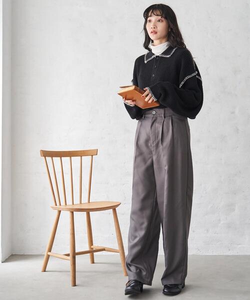 WEGO(ウィゴー)の「WEGO/ハンドステッチポロプルオーバー(ニット/セーター・メンズ・ブルー/ブラック/ホワイト・LARGE/MEDIUM)」の12枚目の写真