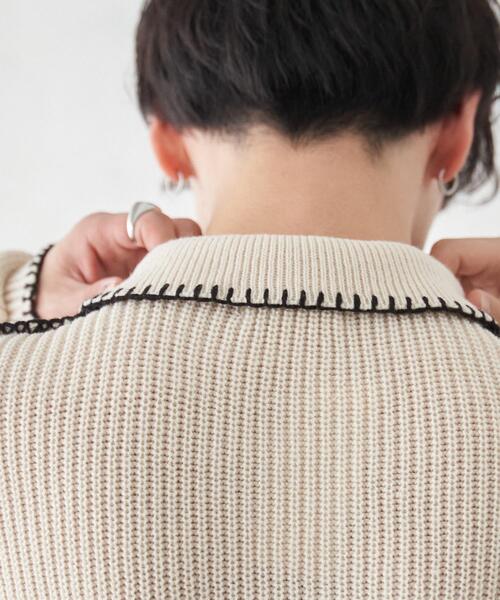 WEGO(ウィゴー)の「WEGO/ハンドステッチポロプルオーバー(ニット/セーター・メンズ・ブルー/ブラック/ホワイト・LARGE/MEDIUM)」の17枚目の写真