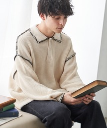 WEGO | WEGO/【24年春夏新作】ハンドステッチポロプルオーバー(ニット/セーター)