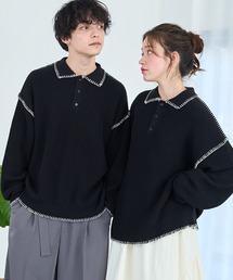 WEGO | WEGO/【24年春夏新作】ハンドステッチポロプルオーバー(ニット/セーター)