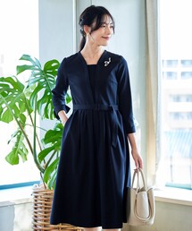 Vネック」に該当するワンピース（ブルー・ネイビー/青色系