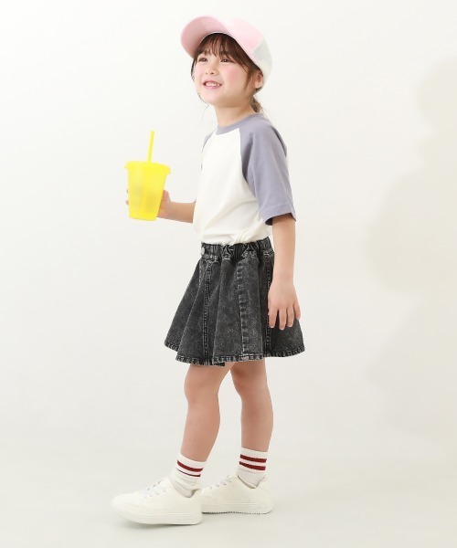 devirock(デビロック)の「ケミカルウォッシュ 1分丈 デニムスカッツ(スカート・キッズ・その他1/その他3/その他2・160cm/150cm/120cm/110cm/140cm/130cm/100cm)」の6枚目の写真