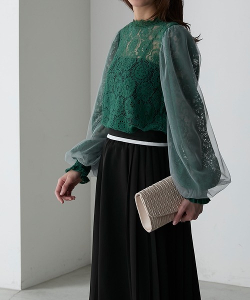 トワエボンボンbyピンクハウス 総レースのノースリーブブラウス  