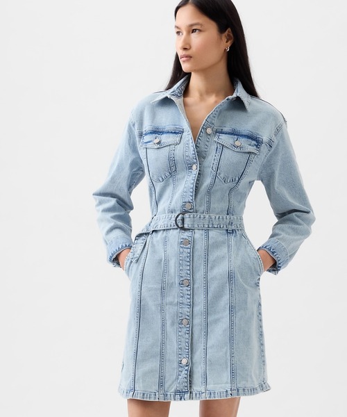 希少　クロエ　デニムジャケット　シルバーボタン　ワンピース　ベルト　40 希少 クロエ デニムジャケット シルバーボタン ワンピース ベルト 40