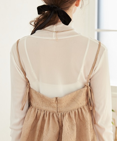 ANGIE（アンジー）の「ワッシャージャガードキャミソール（キャミソール・レディース・ベージュ/アイボリー/ブラック・FREE）」の9枚目の写真