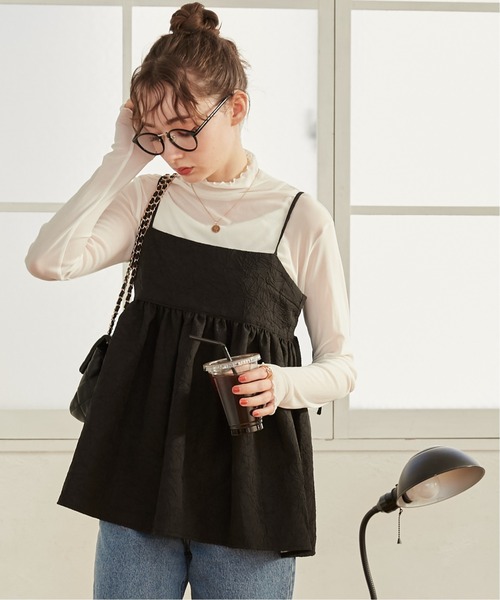 ANGIE（アンジー）の「ワッシャージャガードキャミソール（キャミソール・レディース・ベージュ/アイボリー/ブラック・FREE）」の21枚目の写真