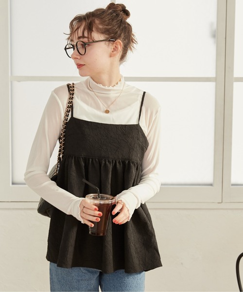 ANGIE（アンジー）の「ワッシャージャガードキャミソール（キャミソール・レディース・ベージュ/アイボリー/ブラック・FREE）」の22枚目の写真