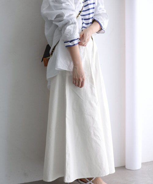 La TOTALITE(ラトータリテ)の「【Healthy denim/ヘルシーデニム】LEMON(スカート・レディース・ホワイト/チャコールグレー・36/38)」の2枚目の写真