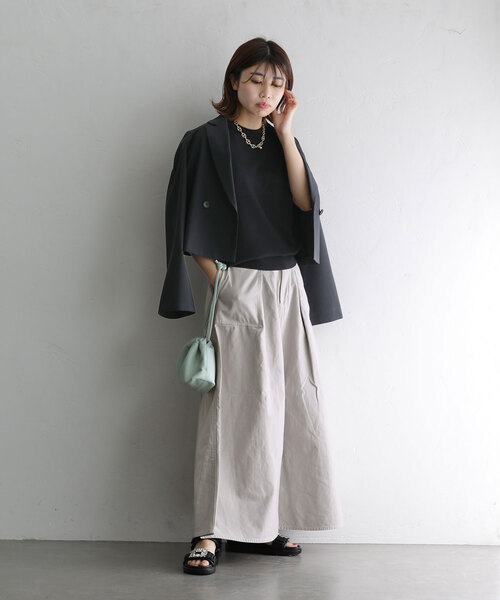La TOTALITE(ラトータリテ)の「【Healthy denim/ヘルシーデニム】LEMON(スカート・レディース・ホワイト/チャコールグレー・36/38)」の9枚目の写真