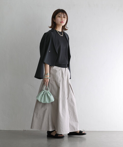La TOTALITE(ラトータリテ)の「【Healthy denim/ヘルシーデニム】LEMON(スカート・レディース・ホワイト/チャコールグレー・36/38)」の8枚目の写真