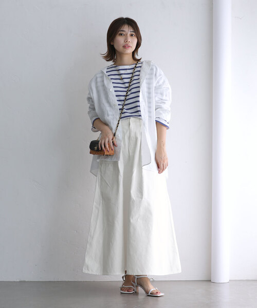 La TOTALITE(ラトータリテ)の「【Healthy denim/ヘルシーデニム】LEMON(スカート・レディース・ホワイト/チャコールグレー・36/38)」の4枚目の写真