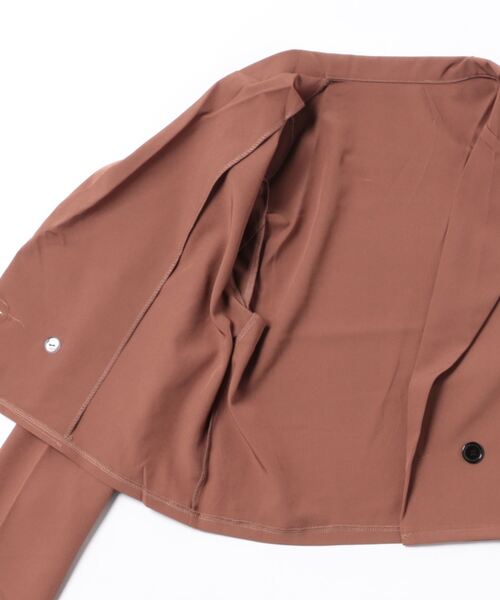 ECRIRE（エクリール）の「ショートジャケットセットアップ（その他アウター・レディース・ブラウン・フリー）」の2枚目の写真
