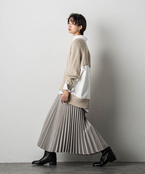 MAYSON GREY(メイソングレイ)の「【WEB別注】デニムコンビジップニットカーディガン(ニット/セーター・レディース・チャコールグレー/ベージュ・M)」の16枚目の写真