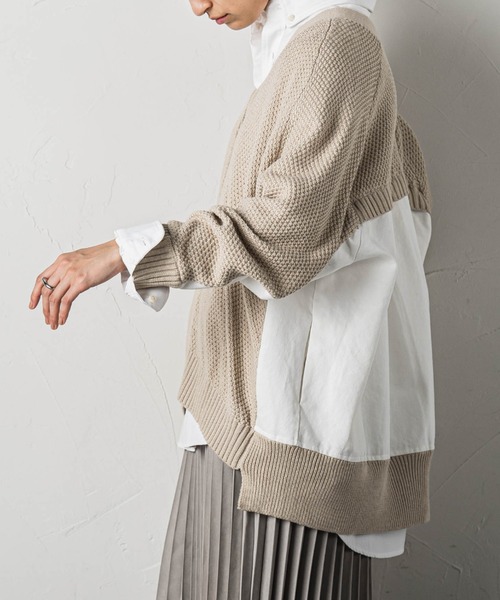 MAYSON GREY(メイソングレイ)の「【WEB別注】デニムコンビジップニットカーディガン(ニット/セーター・レディース・チャコールグレー/ベージュ・M)」の19枚目の写真