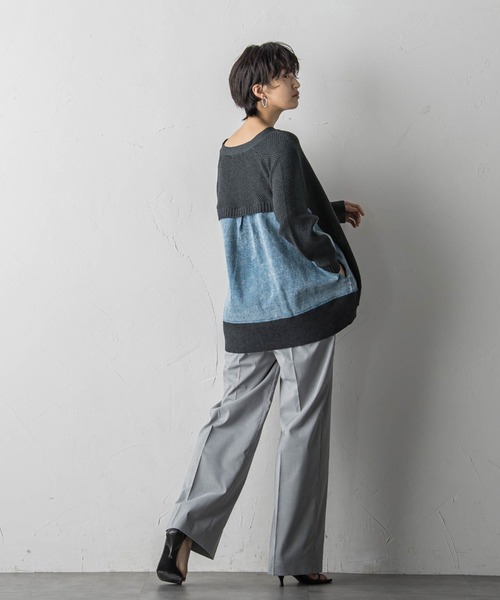 MAYSON GREY(メイソングレイ)の「【WEB別注】デニムコンビジップニットカーディガン(ニット/セーター・レディース・チャコールグレー/ベージュ・M)」の17枚目の写真
