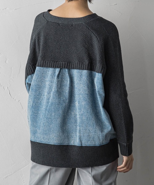 MAYSON GREY(メイソングレイ)の「【WEB別注】デニムコンビジップニットカーディガン(ニット/セーター・レディース・チャコールグレー/ベージュ・M)」の5枚目の写真