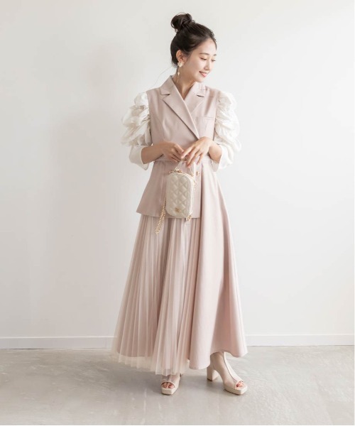 RANDA（ランダ）の「ジャケットライクワンピース（ワンピース・レディース・グレー/アイボリー/ピンク・0/1）」の10枚目の写真