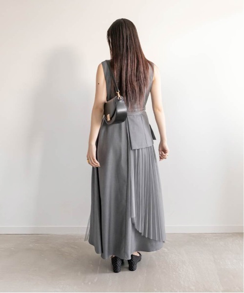 RANDA（ランダ）の「ジャケットライクワンピース（ワンピース・レディース・グレー/アイボリー/ピンク・0/1）」の4枚目の写真