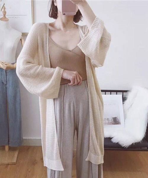 Miniministore(ミニミニストア)の「トッパーカーディガン レディース春夏薄手(カーディガン/ボレロ・レディース・オフホワイト/ベージュ・FREE)」の1枚目の写真