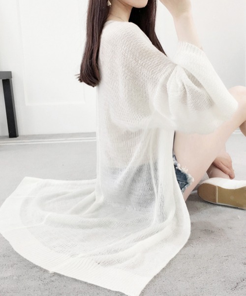 Miniministore(ミニミニストア)の「トッパーカーディガン レディース春夏薄手(カーディガン/ボレロ・レディース・オフホワイト/ベージュ・FREE)」の7枚目の写真