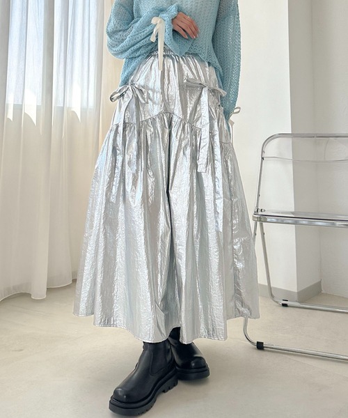 apres jour clair(アプレジュールクレア)の「【apres jour clair】アソートサイドリボンスカート【ZOZOTOWN限定アイテム】(スカート・レディース・シルバー/チャコールグレー/アイボリー/ゴールド・X-LARGE/フリー)」の21枚目の写真