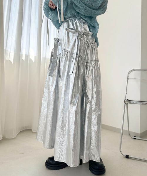 apres jour clair(アプレジュールクレア)の「【apres jour clair】アソートサイドリボンスカート【ZOZOTOWN限定アイテム】(スカート・レディース・シルバー/チャコールグレー/アイボリー/ゴールド・X-LARGE/フリー)」の22枚目の写真