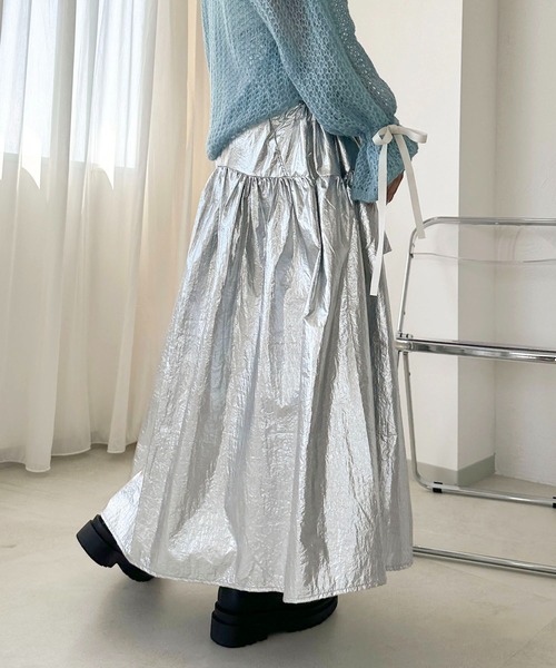 apres jour clair(アプレジュールクレア)の「【apres jour clair】アソートサイドリボンスカート【ZOZOTOWN限定アイテム】(スカート・レディース・シルバー/チャコールグレー/アイボリー/ゴールド・X-LARGE/フリー)」の12枚目の写真