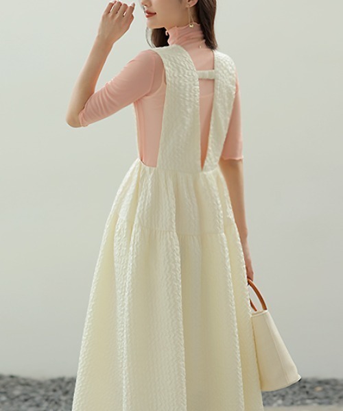 COCOMOMO(ココモモ)の「ハイネックシアートップス メローフリル 五分袖 シアートップス ハイネック 半袖 シアー レイヤードインナー(Tシャツ/カットソー・レディース・ブラック/ベージュ/パープル/ホワイト/ピンク/グリーン/ダークブルー・FREE)」の21枚目の写真