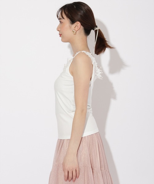 WILLSELECTION（ウィルセレクション）の「テレコレースキャミソール（キャミソール・レディース・ブラック/オフホワイト・FREE）」の3枚目の写真