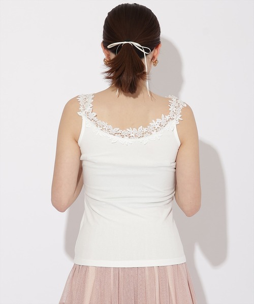 WILLSELECTION（ウィルセレクション）の「テレコレースキャミソール（キャミソール・レディース・ブラック/オフホワイト・FREE）」の4枚目の写真