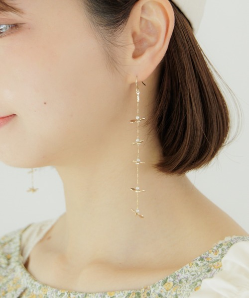 スウィングパピヨンピアス（ピアス（片耳用））｜flower