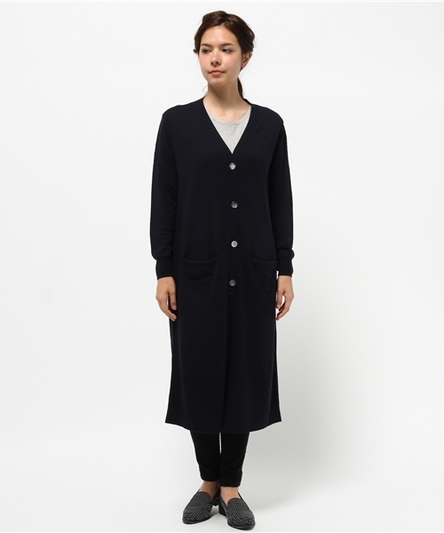 Drawing Numbers（ドローイング ナンバーズ）の「Wishロングカーデ（カーディガン/ボレロ・レディース・ホワイト/グレー/ネイビー・38）」の4枚目の写真