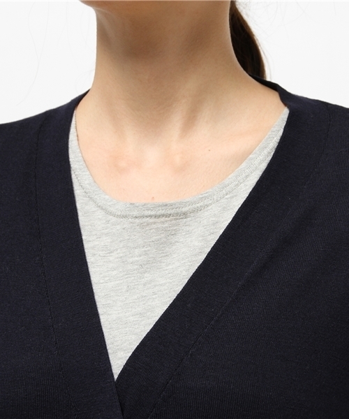 Drawing Numbers（ドローイング ナンバーズ）の「Wishロングカーデ（カーディガン/ボレロ・レディース・ホワイト/グレー/ネイビー・38）」の7枚目の写真