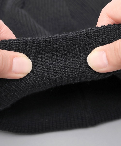 UNIVERSAL OVERALL(ユニバーサルオーバーオール)の「オレンジネームタグ 綿麻 ニットワッチ(ニットキャップ/ビーニー・メンズ・ネイビー/ブラック/グレー・FREE)」の13枚目の写真