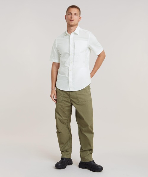 G-STAR(ジースター)の「G4A SLIM SHIRT/ミリタリーディテールスリムシャツ(シャツ/ブラウス・メンズ・ホワイト/ダークブルー・SMALL/MEDIUM/LARGE/X-LARGE/X-SMALL)」の4枚目の写真