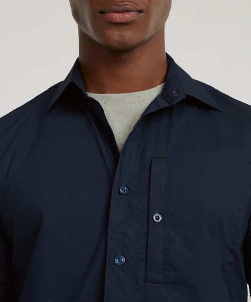 G-STAR(ジースター)の「G4A SLIM SHIRT/ミリタリーディテールスリムシャツ(シャツ/ブラウス・メンズ・ホワイト/ダークブルー・SMALL/MEDIUM/LARGE/X-LARGE/X-SMALL)」の11枚目の写真