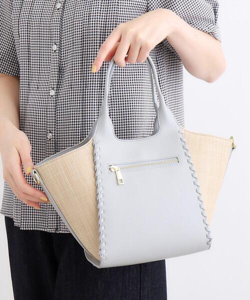 grove（グローブ）の「◆カガリクリテ2WAYトート（トートバッグ・レディース・サックスブルー/アイボリー/キャメル/ライトグレー・00）」の3枚目の写真