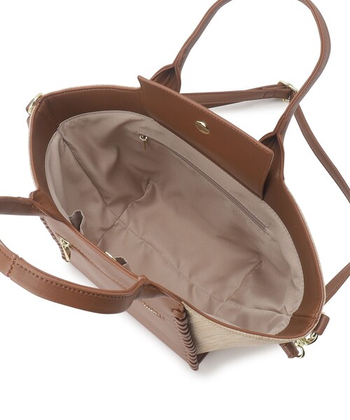 grove（グローブ）の「◆カガリクリテ2WAYトート（トートバッグ・レディース・サックスブルー/アイボリー/キャメル/ライトグレー・00）」の10枚目の写真