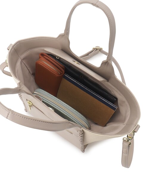 grove（グローブ）の「◆カガリクリテ2WAYトート（トートバッグ・レディース・サックスブルー/アイボリー/キャメル/ライトグレー・00）」の8枚目の写真