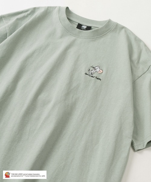Tom＆Jerry（トムアンドジェリー）の「【TOM＆JERRY/トムとジェリー】キャラクターイラスト BIGサガラ刺繍デザイン ワイドシルエット クルーネックTシャツ/半袖Tシャツ（Tシャツ/カットソー・メンズ・ホワイト/ライトグリーン/グレイッシュブルー/チャコールグレー・L/M）」の10枚目の写真