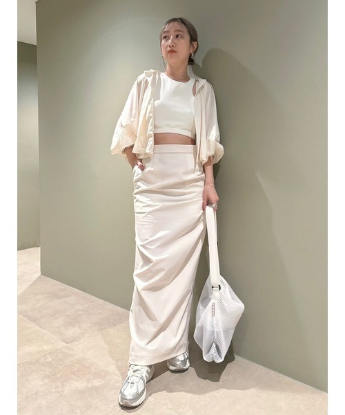 emmi（エミ）の「eco ラッシュガードポンチョフーディー（ナイロンジャケット・レディース・ブラック/オフホワイト・FREE）」の18枚目の写真